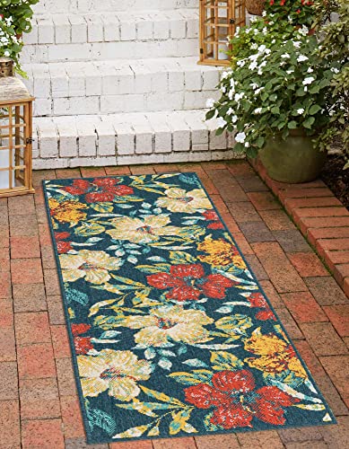 Unique Loom Outdoor Coastal Collection Area Rug - Cicek (2' x 6' 1" Runner, Multi/ Light Brown) - Image 4