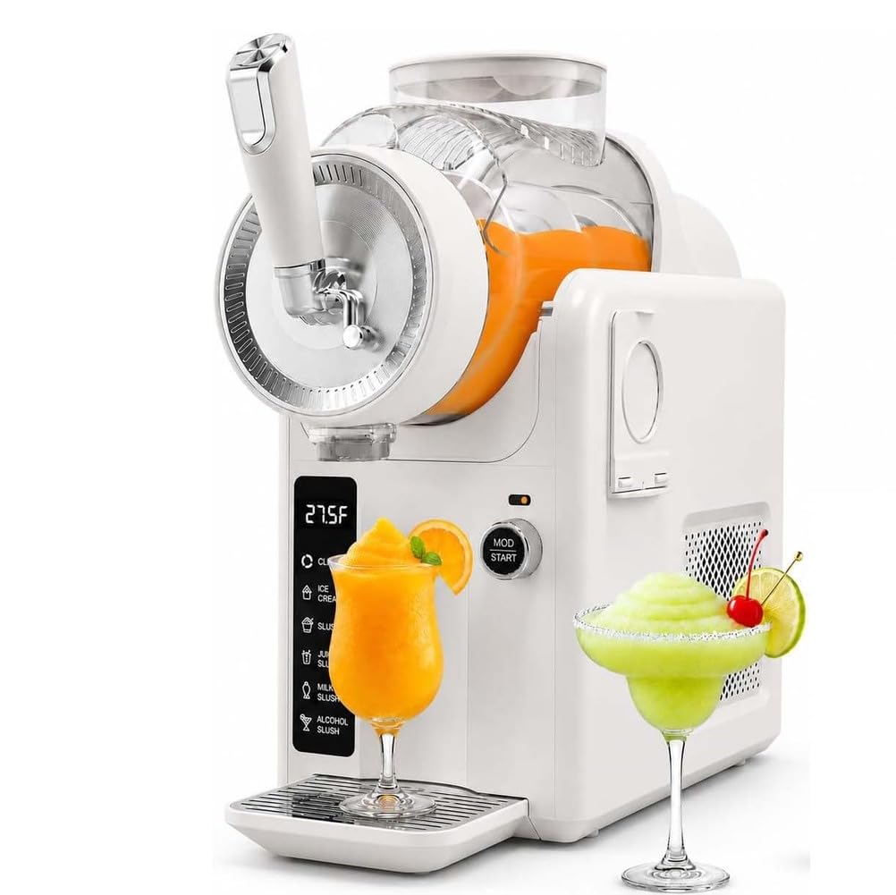 TYQMYSM Frozen Drink Machine Ice Smoothie Maker, 1.6L Tank 185W Multi Mode Self Clean for Cafe Bar Dessert Shop
