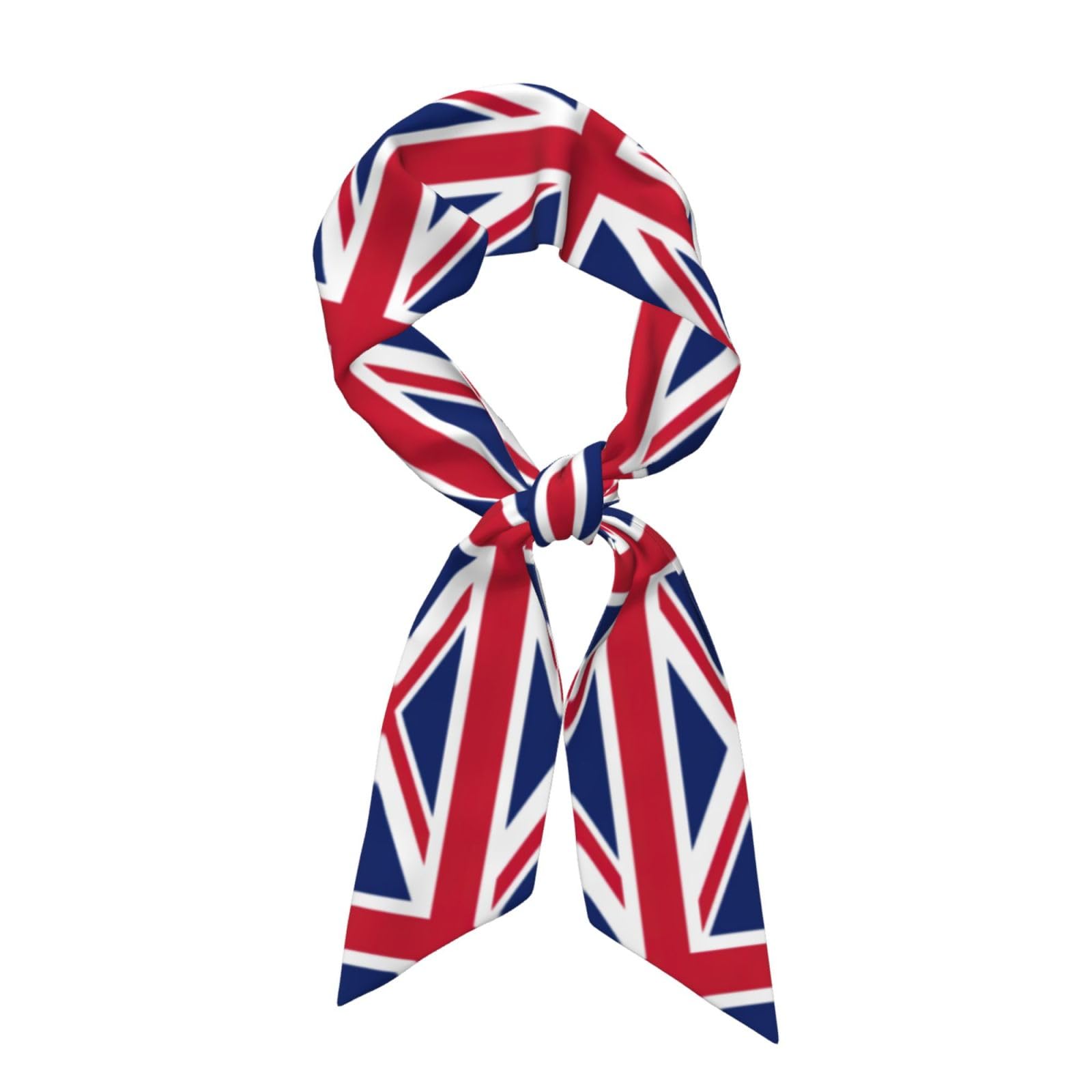 Jejea Women's Black British Flag Print Silky Neck Scarf, Fashion Silky Satin Headscarf For Lightweight Silk Graceful Scarfs