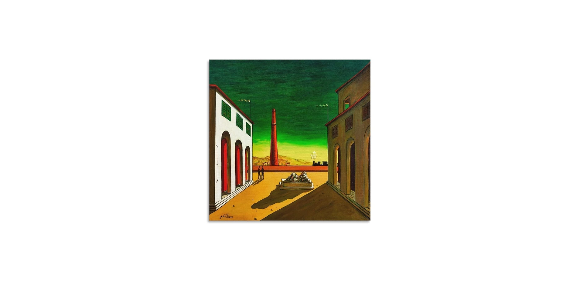 ジョルジョ・デ・キリコ、【大勝負（イタリア広場）】、希少画集画 ジョルジョ・デ・キリコ、【大勝負（イタリア広場）】、希少画集画