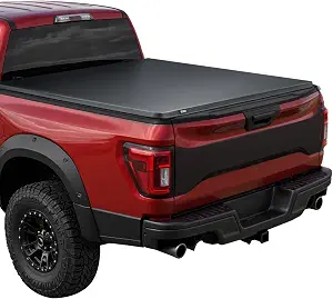 VEVOR Soft Roll-Up Truck Bed Tonneau Cover with Triple-Layer PVC and Aluminum Support Bars