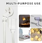 EP 15 Ft Indoor Short Flat Plug Extension Cord, White | Low Profile 3 Prong Grounded, 16/3 Gauge 13A 125V 1625W, For Laptops, Coffee Makers, Office Home Appliances