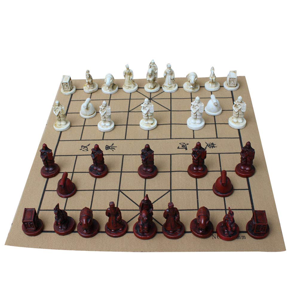 ZAW Scacchi Vintage Chinese Terra Cotta Warriors Chess Gioco da Collezione Regali di intrattenimento Chess (Color : A)