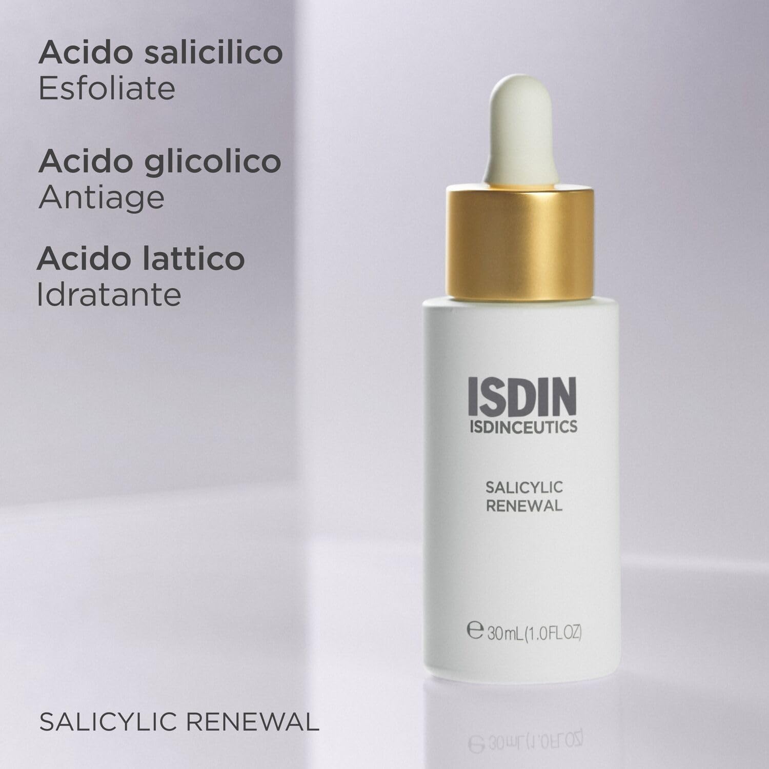 ISDIN Isdinceutics Salicylic Renewal (30 ml) | Siero Viso con Acido Salicilico, Aiuta a Ridurre Imperfezioni e Rughe | Anti-età | Assorbimento Rapido | Texture Leggera