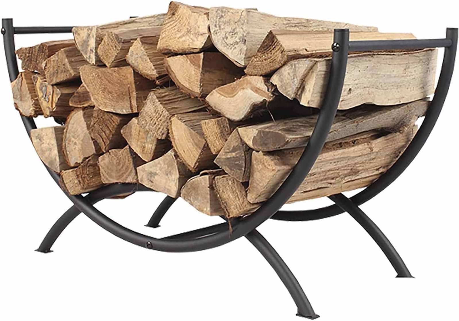 ORGNXFirewood Rack, Log Storage Holder,Fireplace Firewood Rack for Outdoor Indoor Fireplace Wood Storage,Black
