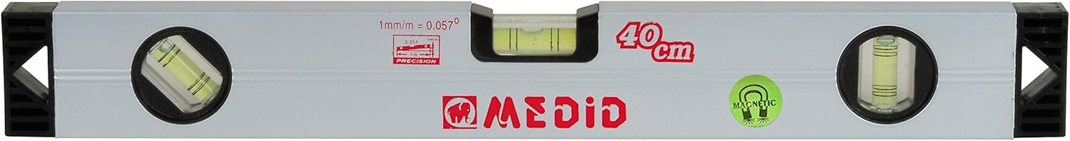 Medid MD/27040M Aluminium Tubular Level, Magnetic, 40 cm