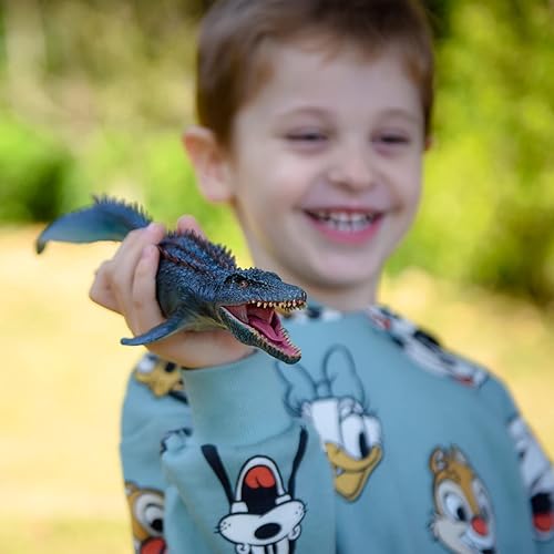 Miniatura 7 de Gemini&Genius Juguetes de dinosaurio Mosasaurus y Kronosaurus de animales marinos con mandíbula móvil, juguetes de tiburón, perfectos para regalos