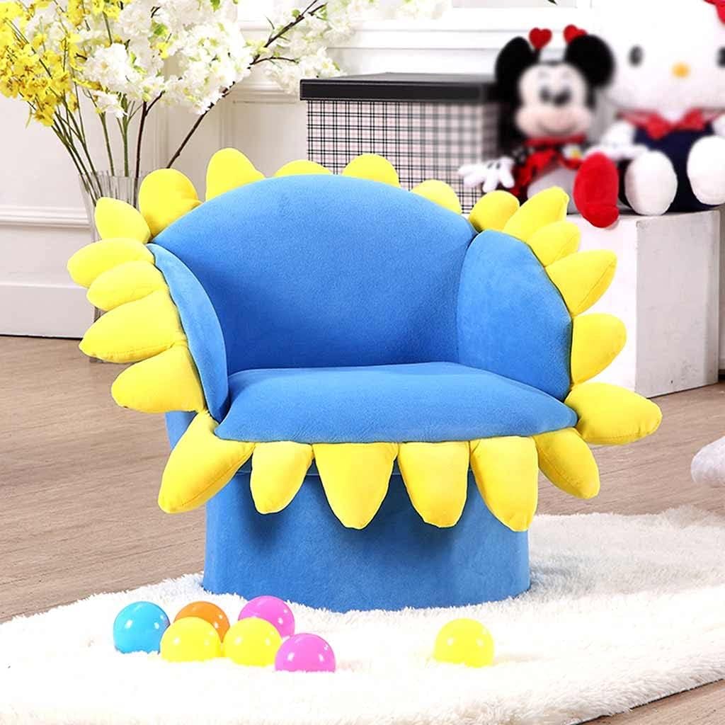 Couch Small Single Armchair with Creative Sun Flower Shape, Boy and Girl Princess Rest Watching TV On The Sofa Chair, No Assembly Required (Color : Blue, Size : 46 * 53 * 53cm)