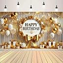 DARSHANAM WORLD Birthday Decoration Backdrop Cloth Curtain (Pack of 1, Size: 5x8 Feet) Background Enhancer Poster,Happy Birthday Sign Theme-(Polyester). (Gold) gallery image