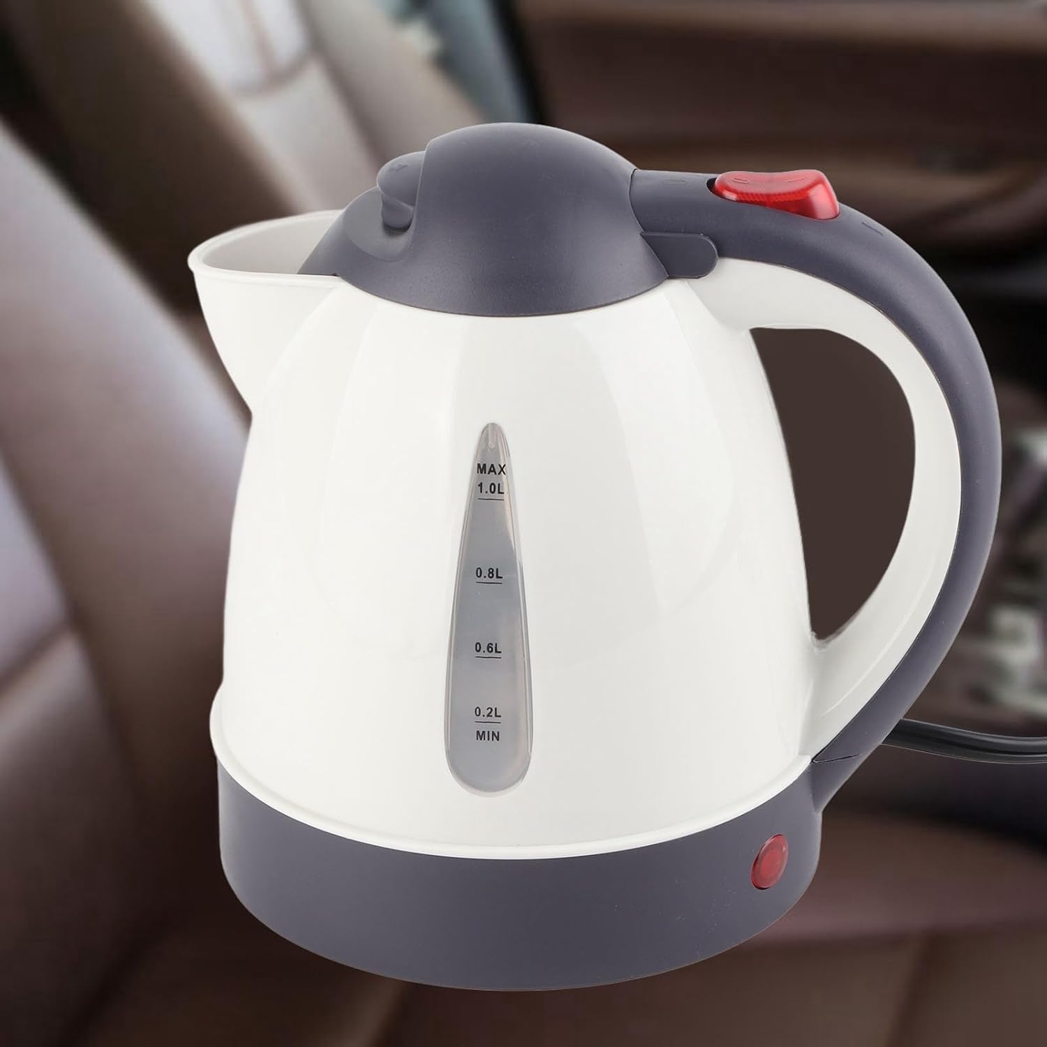 Ejoyous Hervidor de Agua Portátil, 1000 Ml 24 V Hervidor Eléctrico Portátil para Coche CamiónBotella de Calentador de Agua de Acero Inoxidable, Botella para Té Y Café, Calentador Rápido