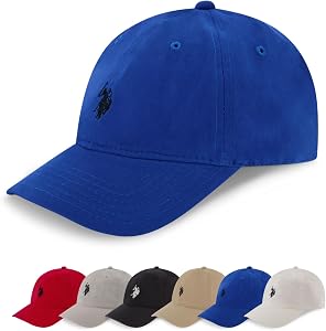 U.S. Polo Assn. Baseball Cap, 100% Cotton Adjustable Dad Hat with Small Pony Logo
