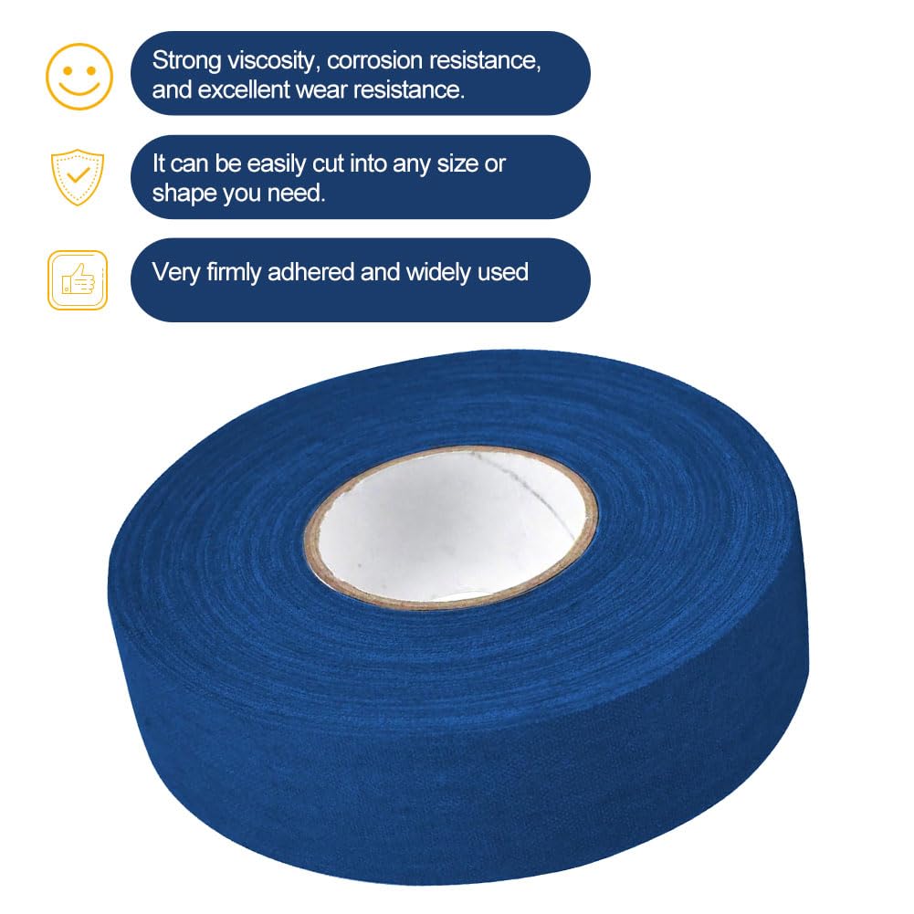 Ruban de bâton de Hockey,Ruban De Hockey Adhésif,Ruban de Hockey,Ruban de Hockey Auto-adhésif,Ruban de Tissu de Hockey,Grip Tape,Pour raquette de hockey,raquette de tennis,25m × 25mm,Bleu foncé