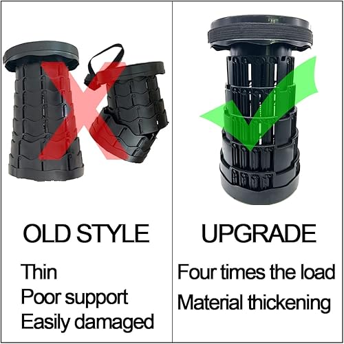 Miniatura 3 de Taburete plegable retráctil portátil mejorado para aumentar el peso de carga, taburete telescópico portátil para camping, jardín, pesca, senderismo,