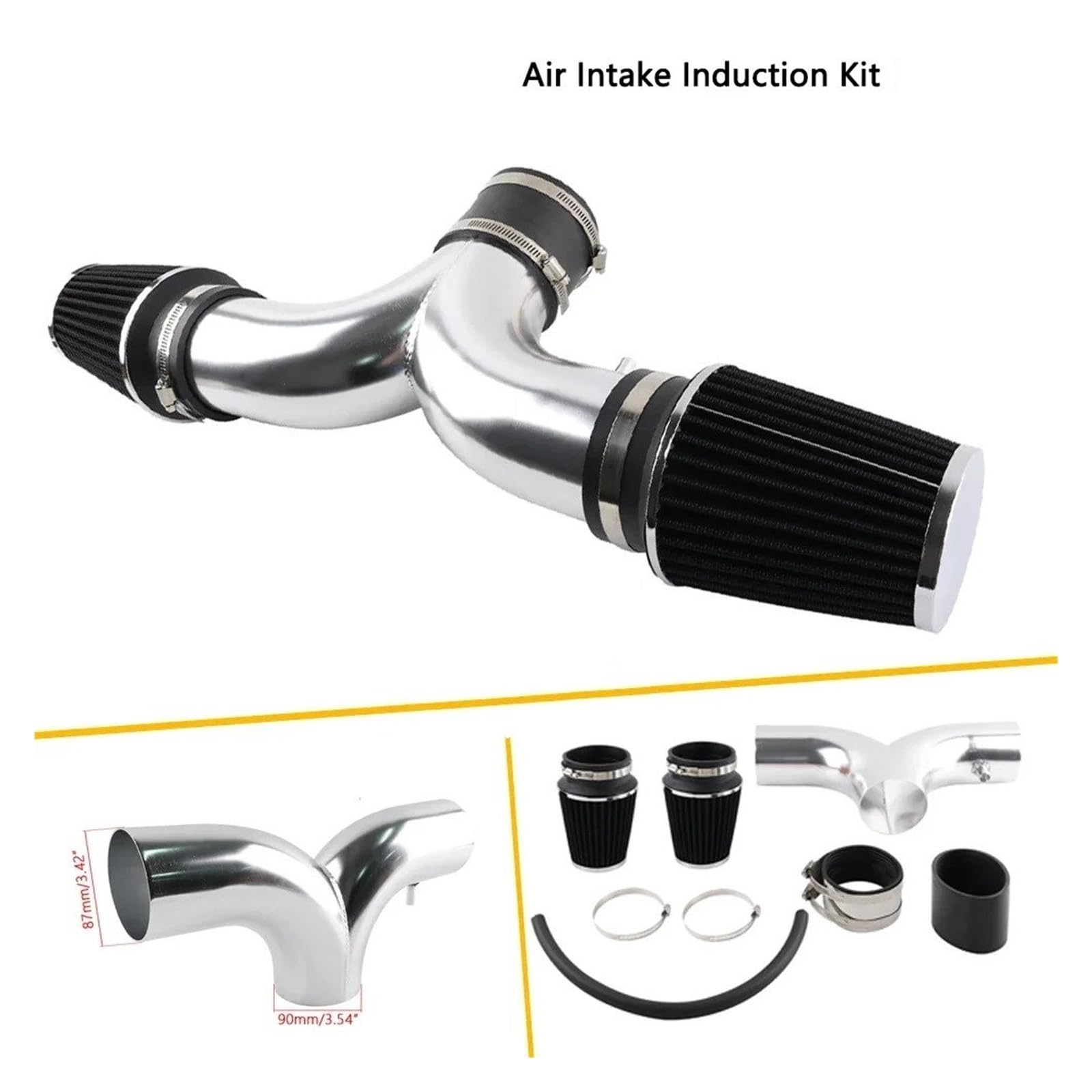 Para Dodge Para Durango Para Dakota Kit De Inducción Entrada Aire Tubo Doble Aluminio Toma Aire Coche