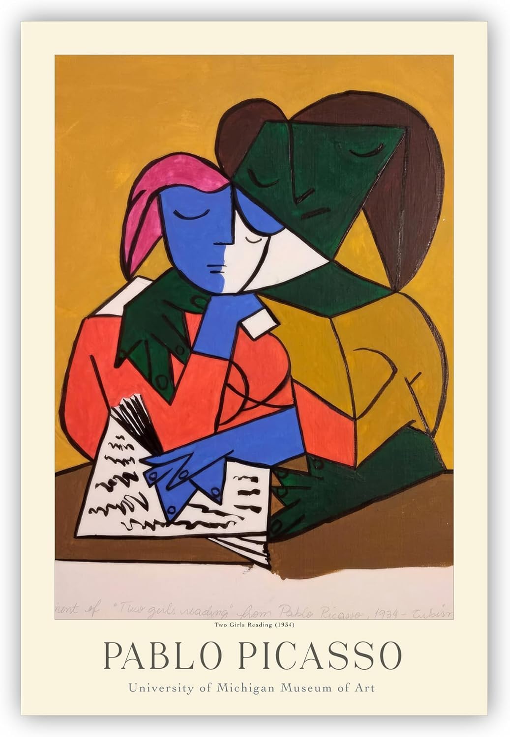 Waeta Rnvzx Pablo Picasso Poster Prints Two Girls Reading Canvas Wall Art Painting For Home Decor 40x60cm No Frame