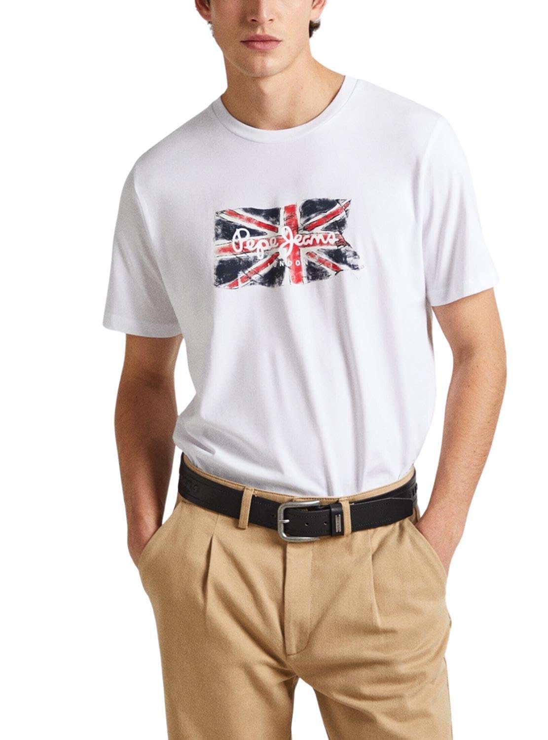 Pepe Jeans Men's Clag T-Shirt, White (White), XL