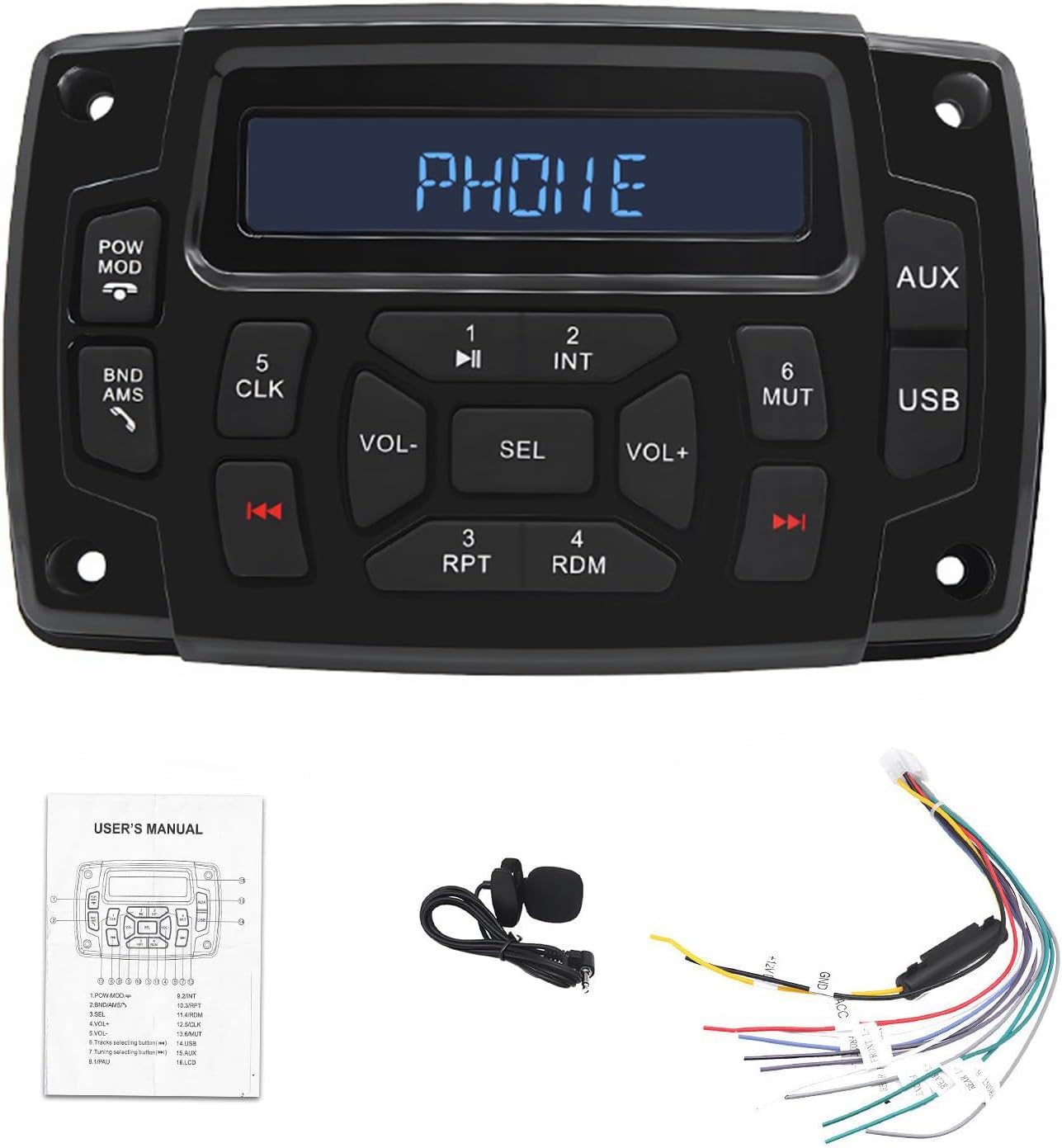 Geloo Marine Radio Receiver Waterproof Boat Stereo Radio System - Main Image