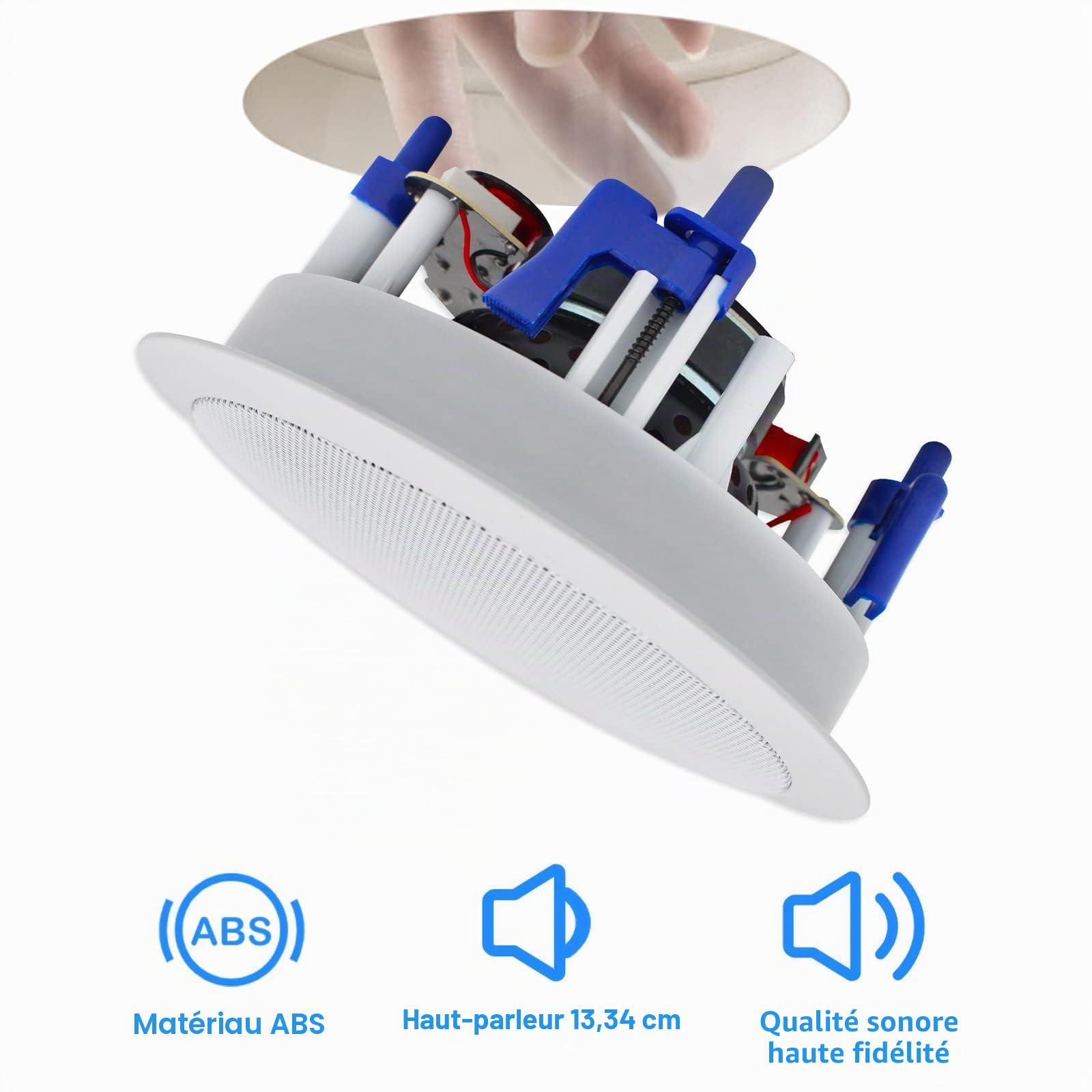 Herdio 5,25 Pouces Enceinte Encastrable Plafond Haut-Parleur 8 ohms 300 Watts