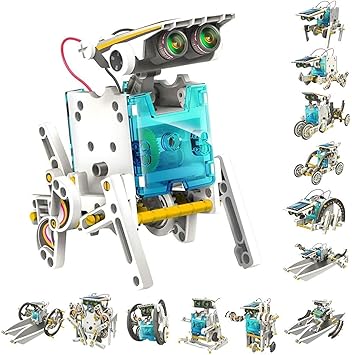 Spitin 13-in-1 Solar Power Robots Creation Toy, Educational Experiment DIY Robotics Kit, Science Toy Solar Powered Building Robotic Set Age 8-16 for Boys Girls Kids Teens to Build (Solar Robot)