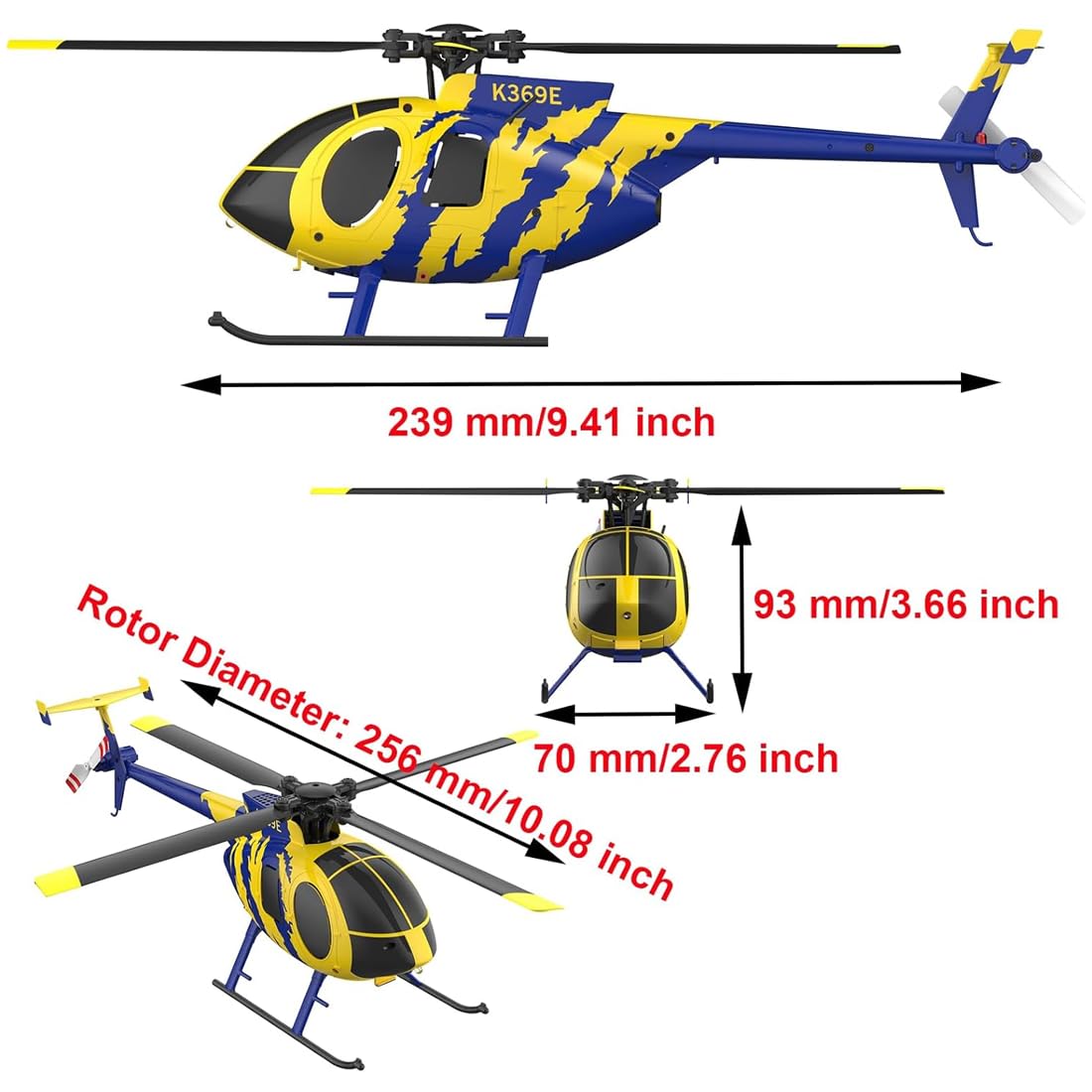 RC-ERA C184 MD500 RC Hubschrauber, 4 Kanal Einpropeller Flybarless Hubschrauber mit optischer Flusssteuerung & Gyro-Stabilisierung, RC Flugzeugmodell für Erwachsene