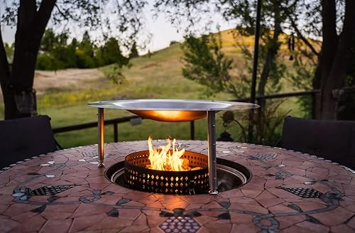 AL28 - Deflector de calor portátil para fogatas, cubierta de aluminio desmontable ligera con 3 patas extensibles