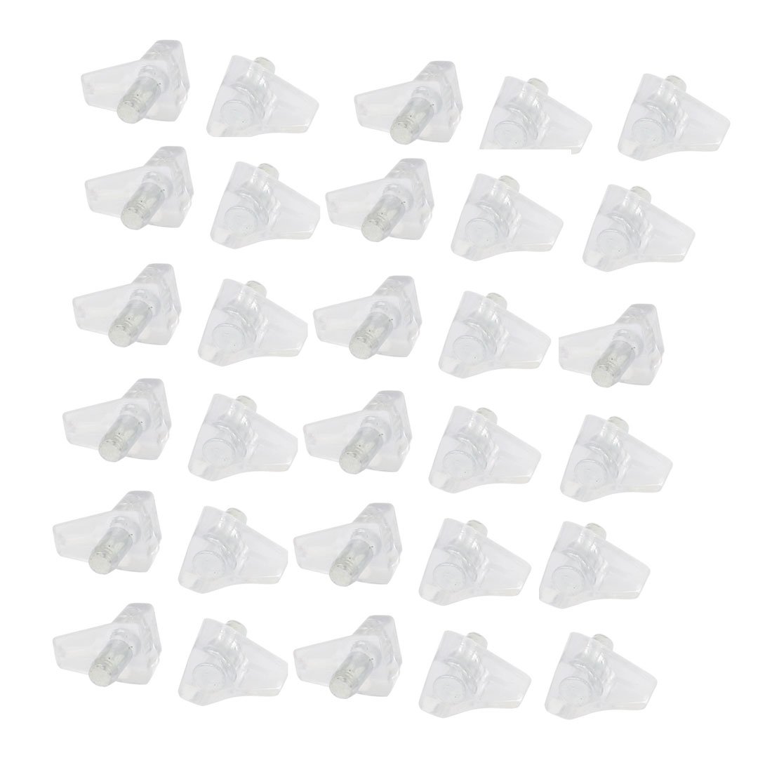 Uxcell Clear, Silver Tone Sourcing Map 5Mm Plastic Shelf Support Pin Studs 30Pcs For Kitchen Cabinet Shelves