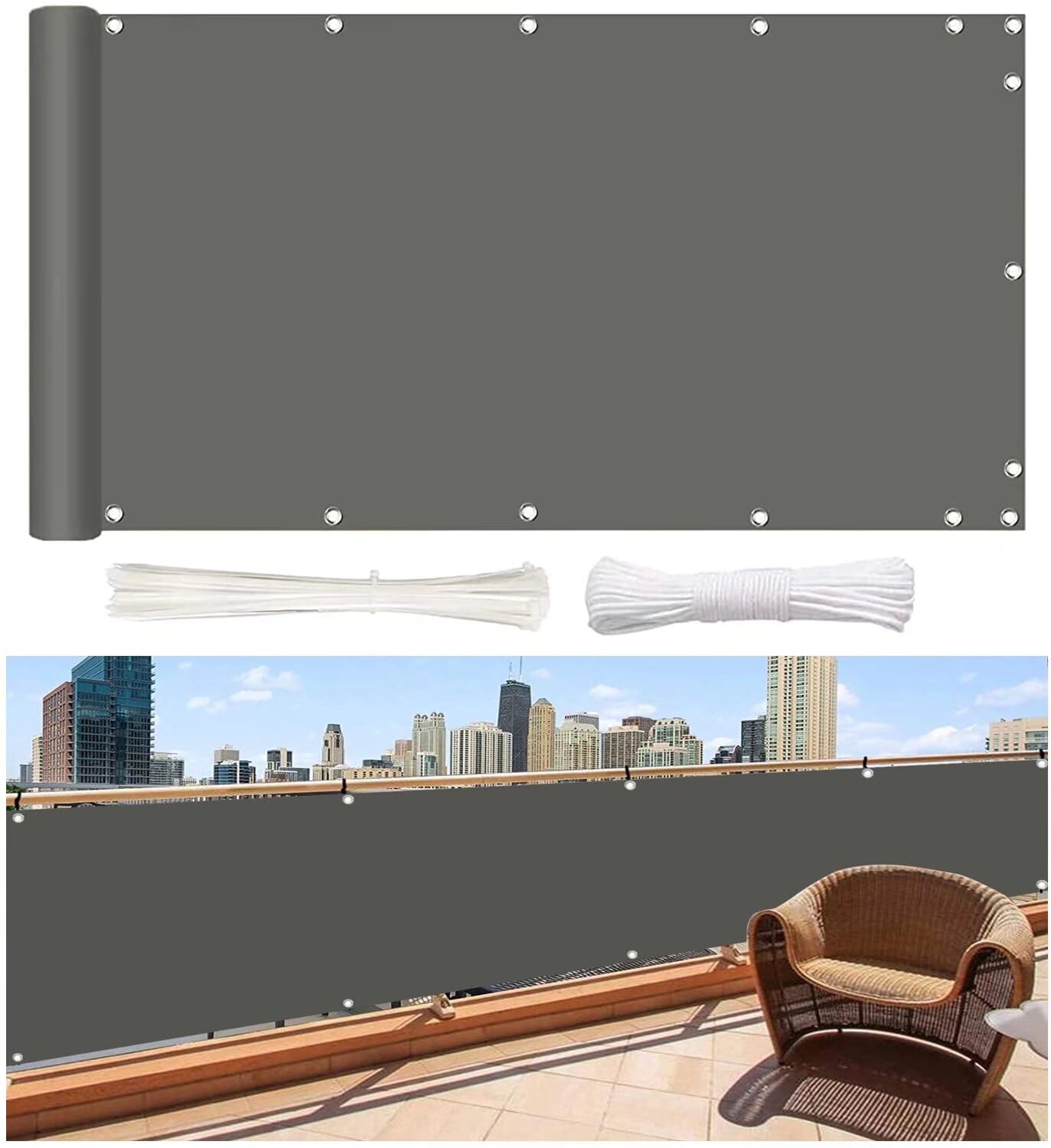 Amazon.co.jp: ベランダ 目隠し シェード （90 X 500CM） 撥水 日除け