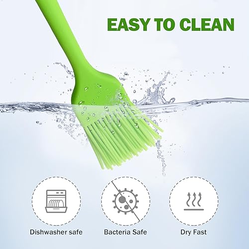 Miniatura 4 de Cepillo de silicona para repostería, paquete de 5 cepillos de cocina resistentes al calor para salsa de mantequilla de aceite, cepillo de alimentos