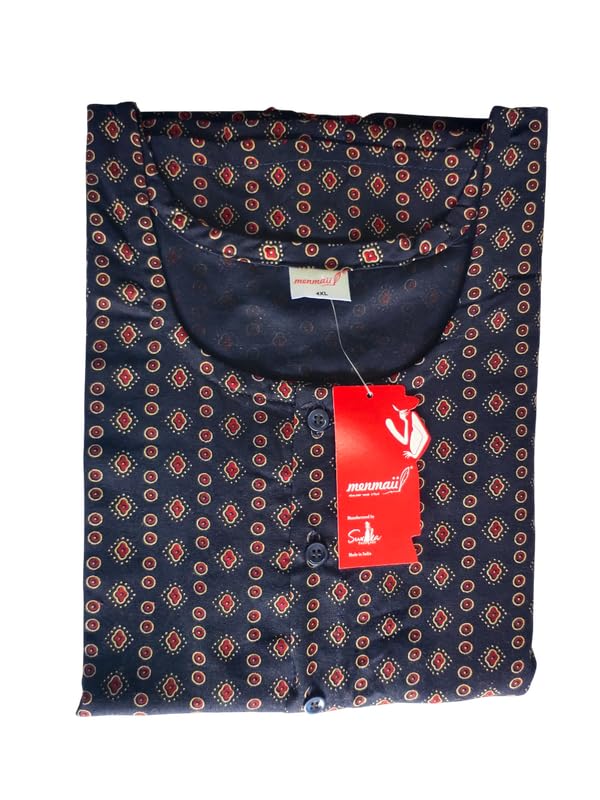 Image of MENMAII Women's [L-4XL] Full Open /Front Buttoned [a Kind of Adaptive Clothing] Multipurpose Nighty for Maternity /Pregnancy /Elderly /Patient /Feeding /Hospital Purpose Nighty Calf Length