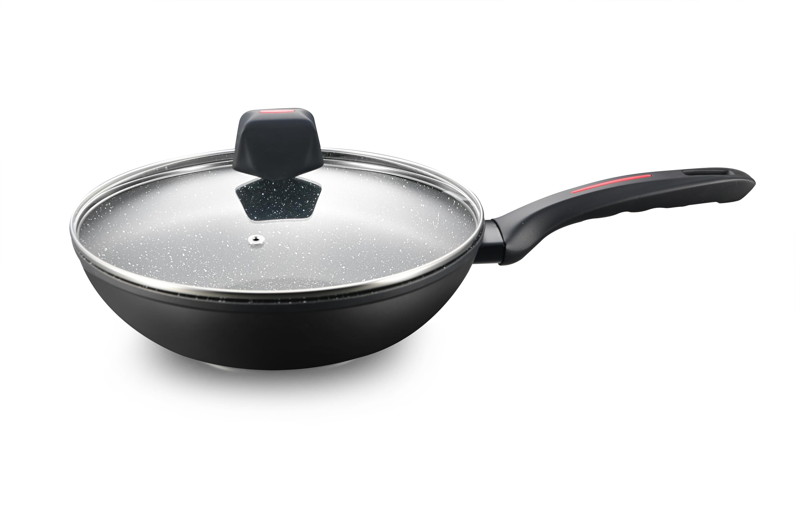 Wok haut de gamme Royalty Line aluminium forgé effet marbre 32 cm