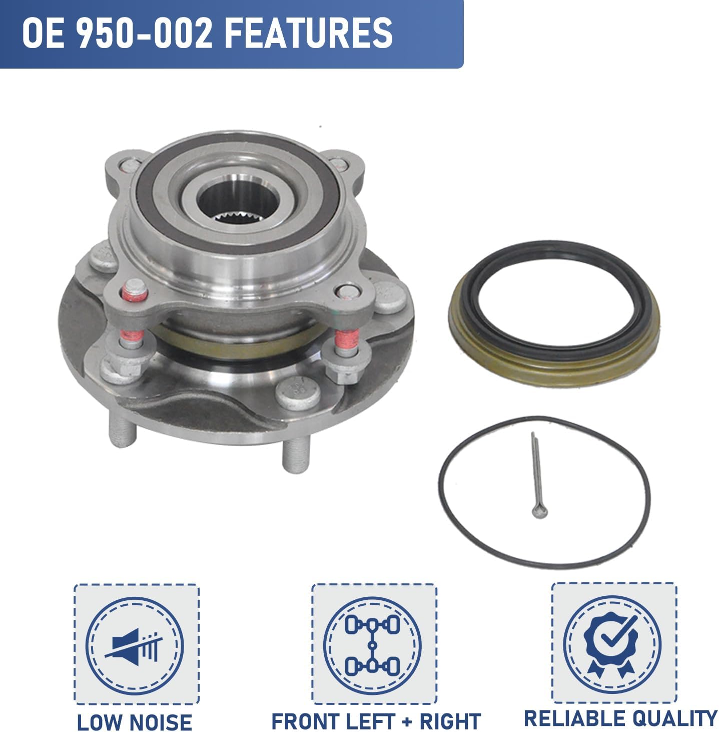 2Pcs Front Left or Right Wheel Hub & Bearing for Toyota Sequoia 2008-2021 for Toyota Tundra 2007-2021 4WD