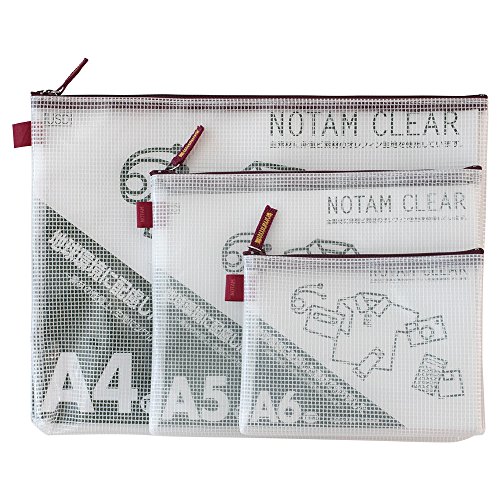 サクラクレパス メッシュケース クリアー3種パック A4/A5/A6 レッド UNC-3PA#19