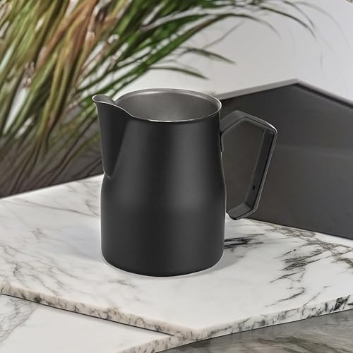 Miniatura 2 de Metallurgica Motta 800798603 Motta - Jarra de espuma con revestimiento negro de acero inoxidable, 25.4 onzas líquidas, Floz