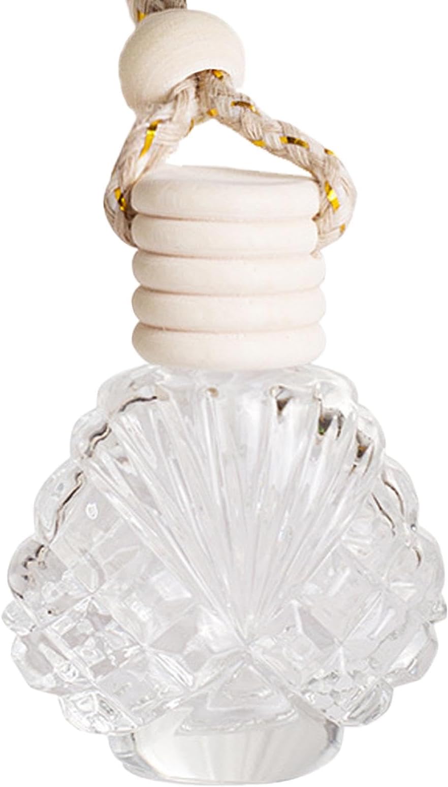 Empty Diffuser Bottle For Car, 14ml Refillable Glass Car Diffuser Perfume Bottle, Transparent Seashell Design Fragrance Bottle, Perfume Aromatherapy Esse-ntial Oil Empty Bottle Car Pendant