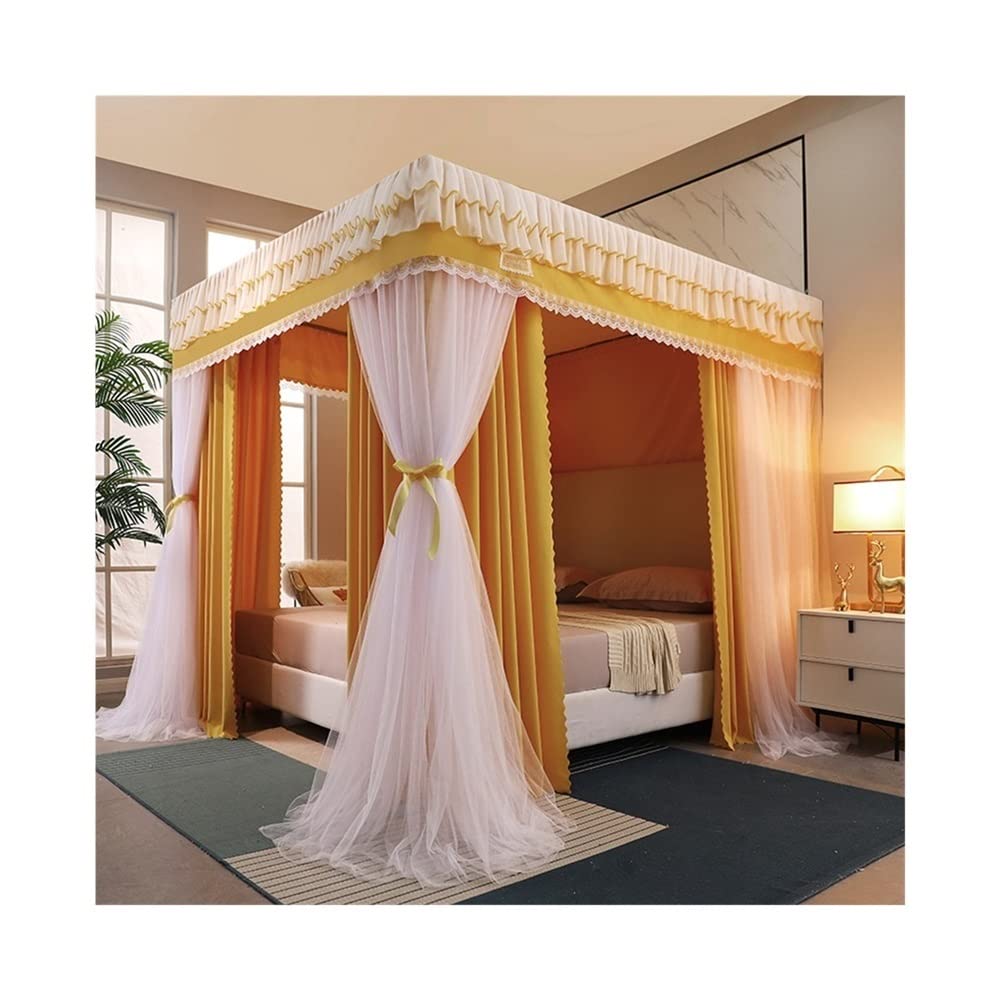 Rideau de lit baldaquin 4 coins grande taille pour créer un coin nuit romantique de princesse