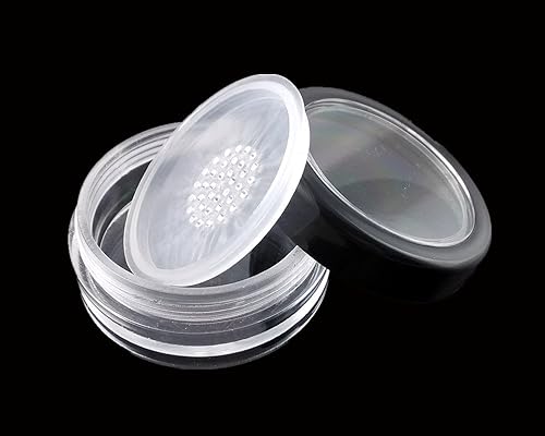 Miniatura 4 de yueton 10pcs Ventana Abierta Borde Negro 0.35 oz Vacío Plástico Transparente Polvo Compacto Contenedores Cosméticos