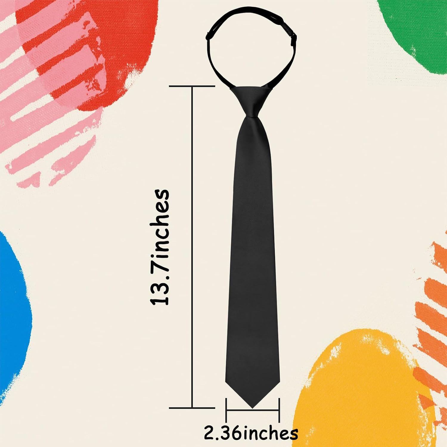 Ties for Boys Kids Neckties Pre-tied Adjustable Zipper Skinny Neckties for School Uniforms Graduation