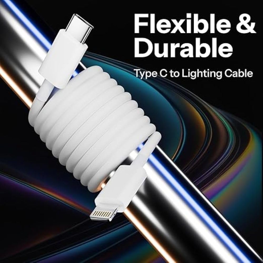 Image of Type C to Lightning Fast Charging Cable Compatible with iPhone 14 /14 Pro / 14 Pro Max / 13 /13 Pro / 13 Pro Max / 12 /11 /XR /XS /X /8 Series.