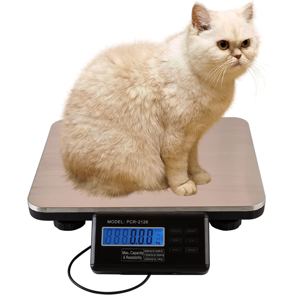 300Kg Multifunktionale Tierwaage Digital mit LCD Display, Veterinärwaage Haustierwaage für Hunden Katzen