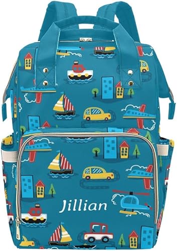 Miniatura 11 de Mochila de pañales personalizada para niñas, niños, flores japonesas, ramas, mariposas, regalo, lo mejor: espaciosa bolsa de pañales impermeable