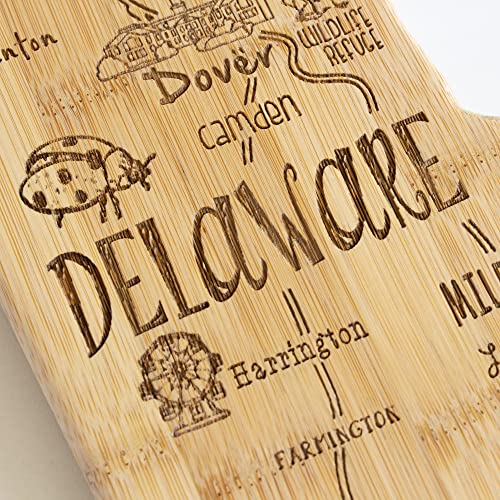 Tabla de cortar de bambú con forma de Delaware miniatura 5