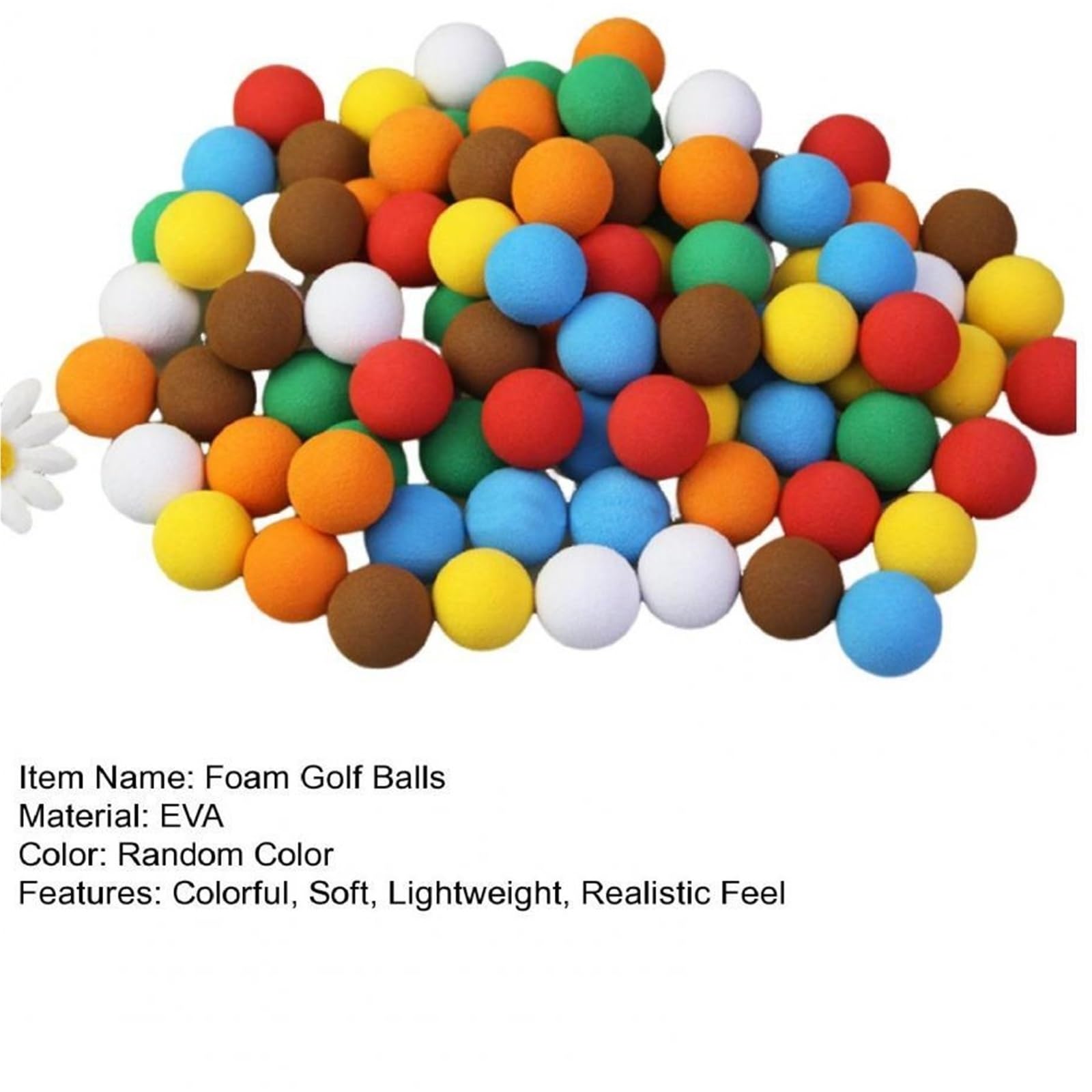 Golf-Schaumstoffball, Schaumstoff-Golfbälle Mehrfarbig 2,15 cm 40 STK