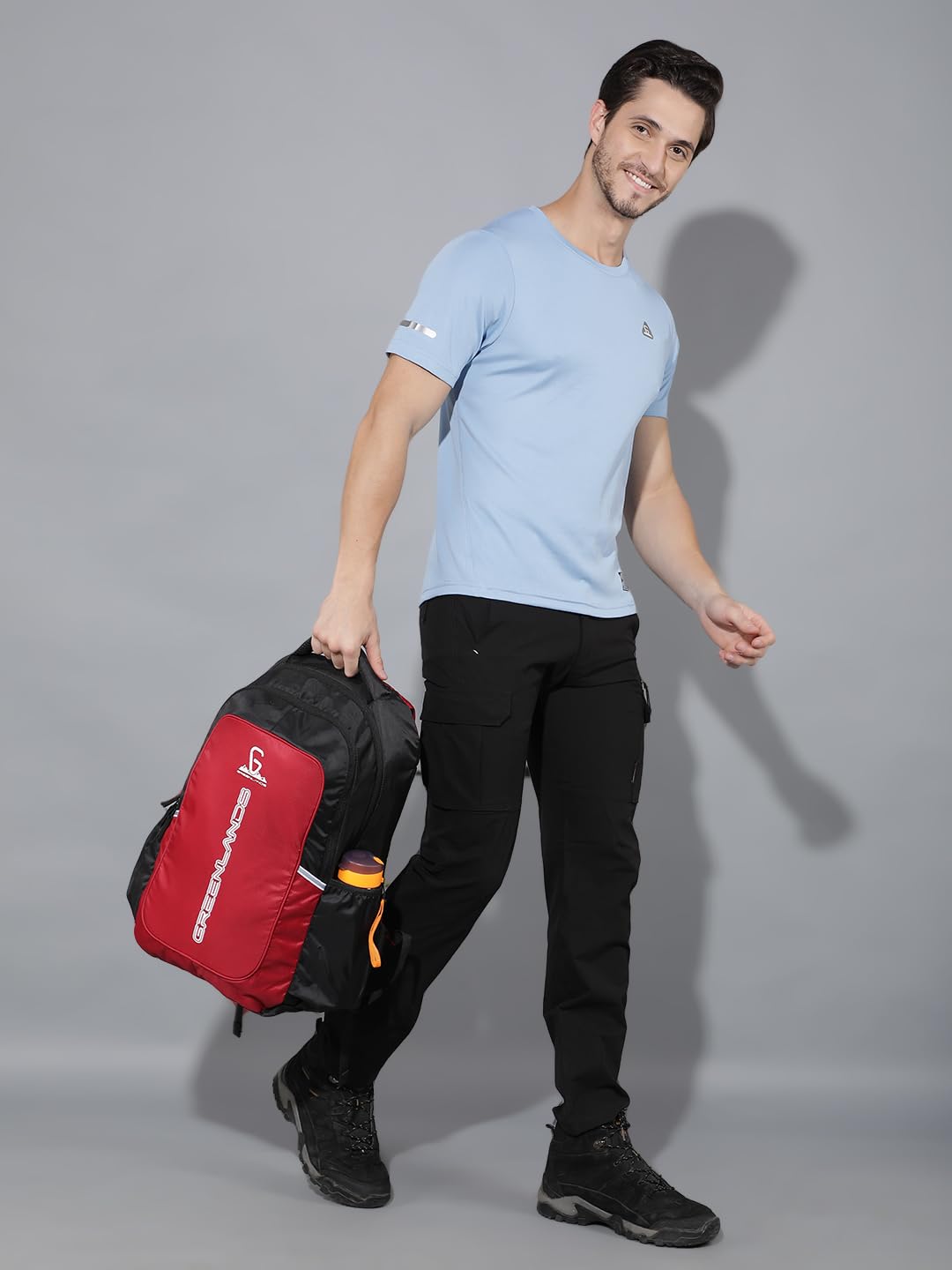 GREENLANDS Torpedo office Backpack– 35 Ltr Capacity | 17 Inch Laptop |Water-Resistant Bag | Padded & Adjustable Strap | Men & Women For Business Professionals & College Students - Red 3