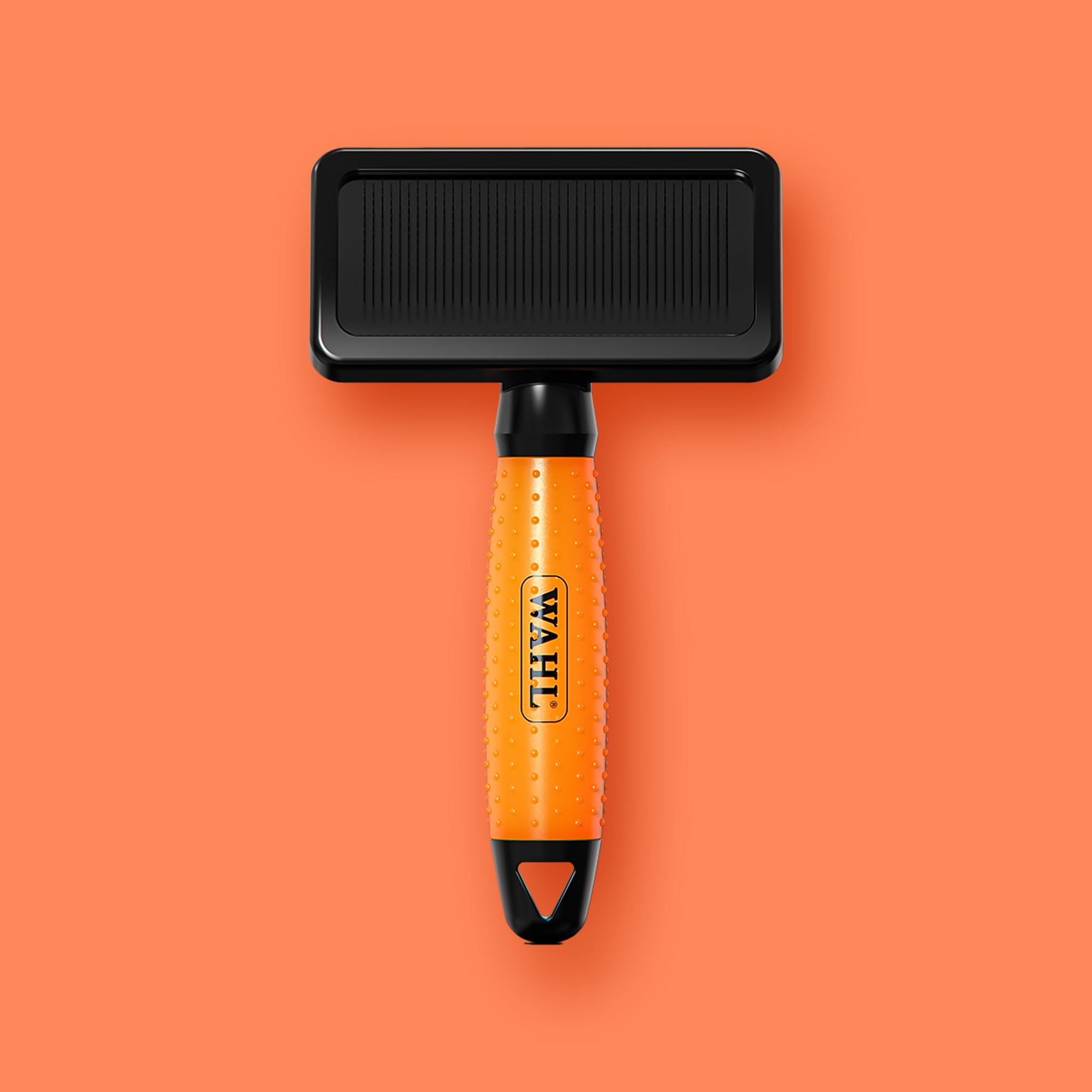 WAHL Średnia Szczotka Slicker Brush - Szczotka dla Psów i Kotów, Narzędzia do Pielęgnacji Zwierząt Domowych, Szczotka dla zwierząt o długiej i krótkiej sierści, Żelowa Rączka, Pomarańczowa