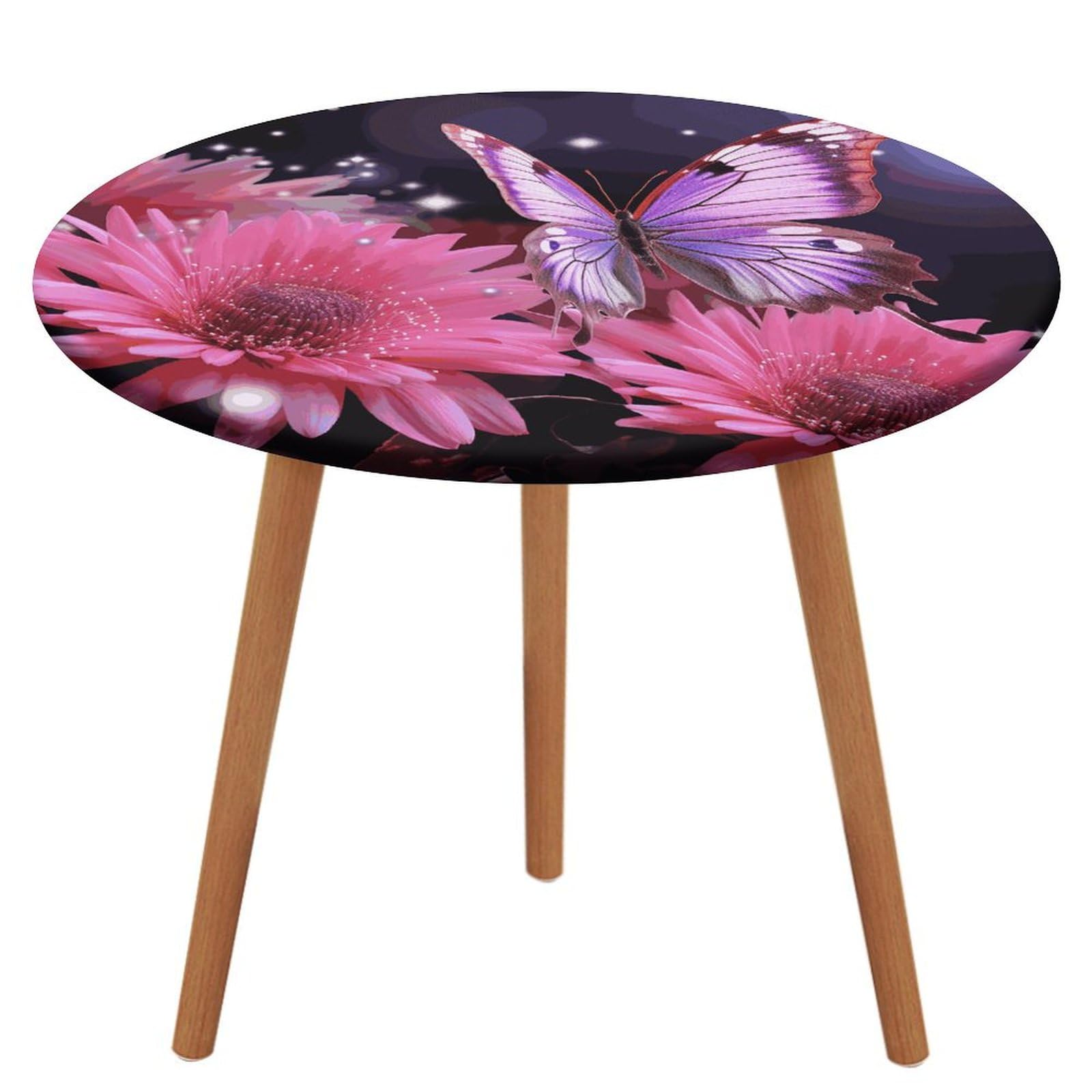 Nappe ronde ajustée élastique violette imperméable pour table de jardin