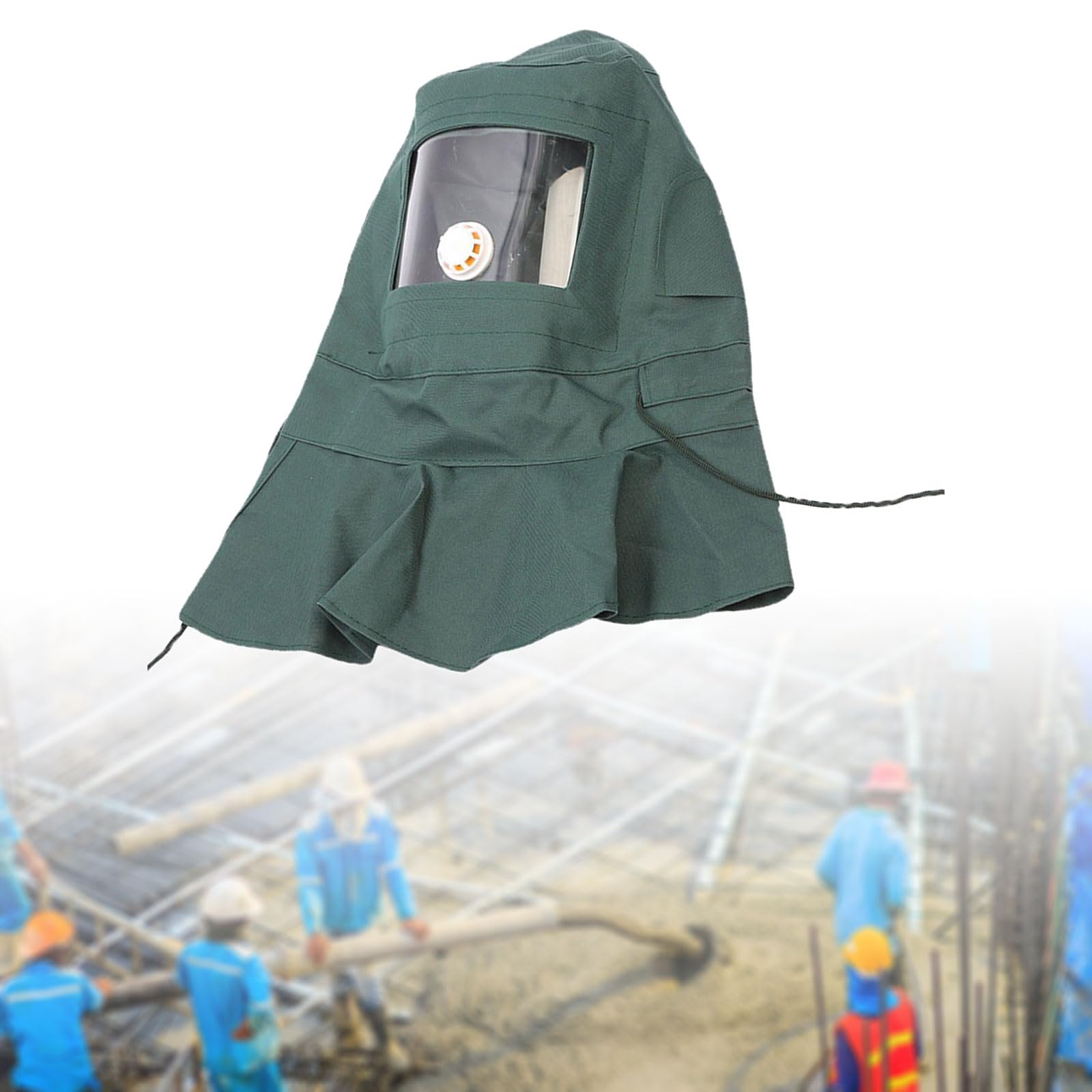 MagiDeal Capuchon châle professionnel avec écran facial en verre Respirant Facile à utiliser Tissu Oxford Capuchon de sablage Masque