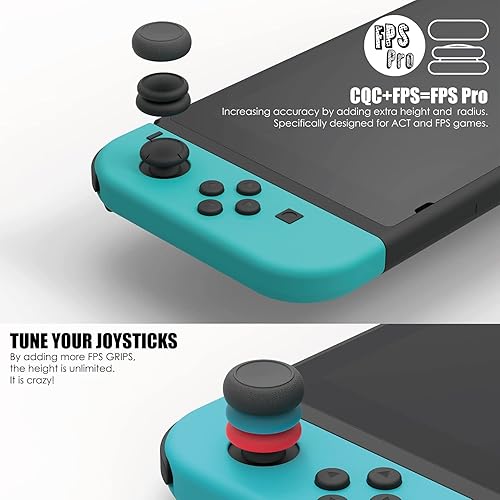 Miniatura 8 de Skull & Co. Skin, CQC y FPS - Juego de agarre para el pulgar y tapa de joystick analógica para Nintendo Switch Joy-Con Controller - Rojo oscuro, 3
