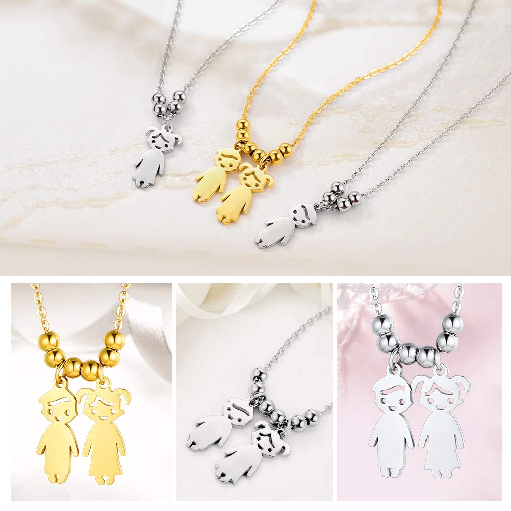 Collar Acero Inoxidable 316L Oro 18K Colgante Niño Niña Mujer Regalo Día Madre