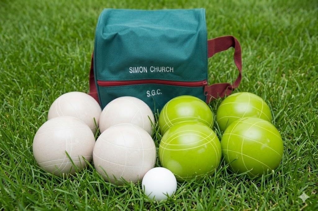 BuyBocceBalls Listing - Made in USA, Premium Quality Tournament Bocce Set - 110mm Lime Green and White Balls, Nylon Engraved Green Bag, 998 Grams (2 lbs. 3.2 oz.)