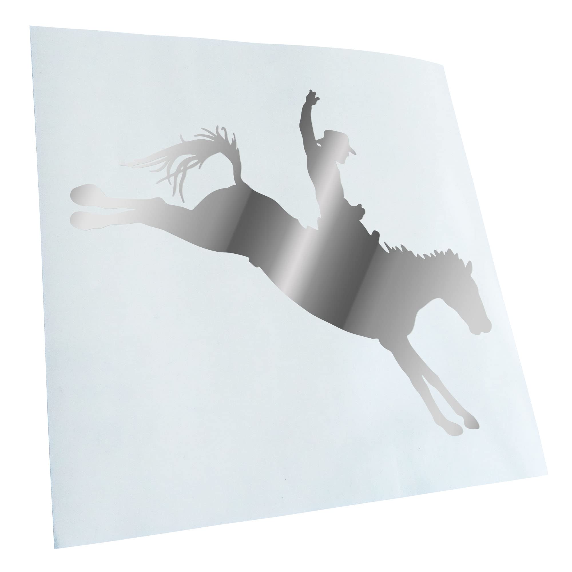 Kiwistar - Car Sticker - Chrome - 40 x 33 cm Cowboy with Horse Rodeo Sticker for Car, Laptop, Bicycle, Truck, Motorcycle Multi-Coloured JDM Decal Racing
